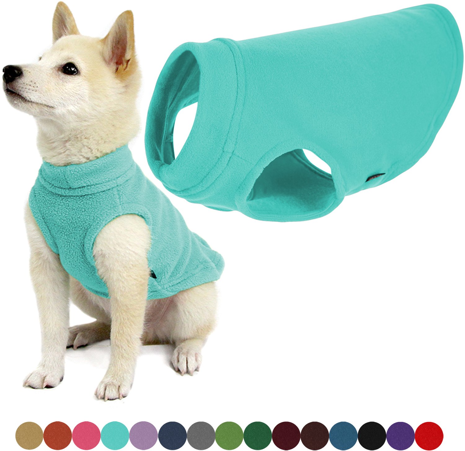 Gooby Stretch Fleece Vest Hondenjas - Warme hondentrui voor kleine honden - Mint - X-Small