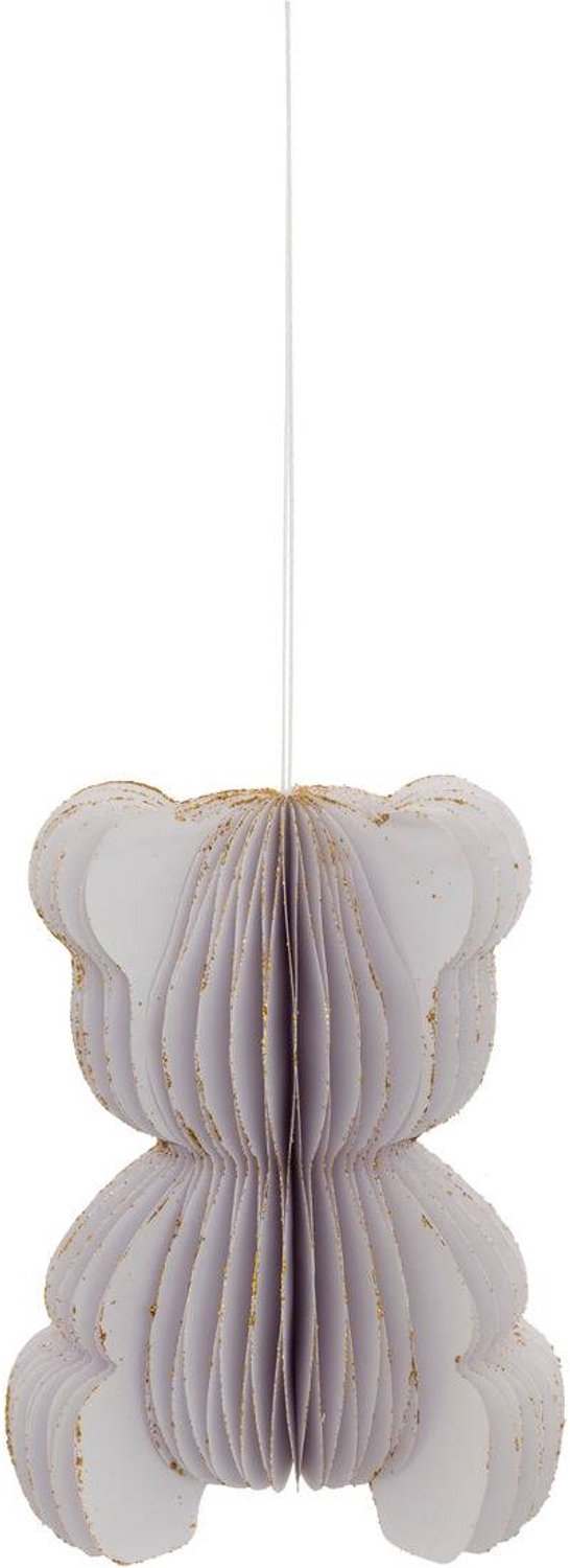 Feeric lights & Christmas Witte papieren kerstbeertje van 12 cm Blanc