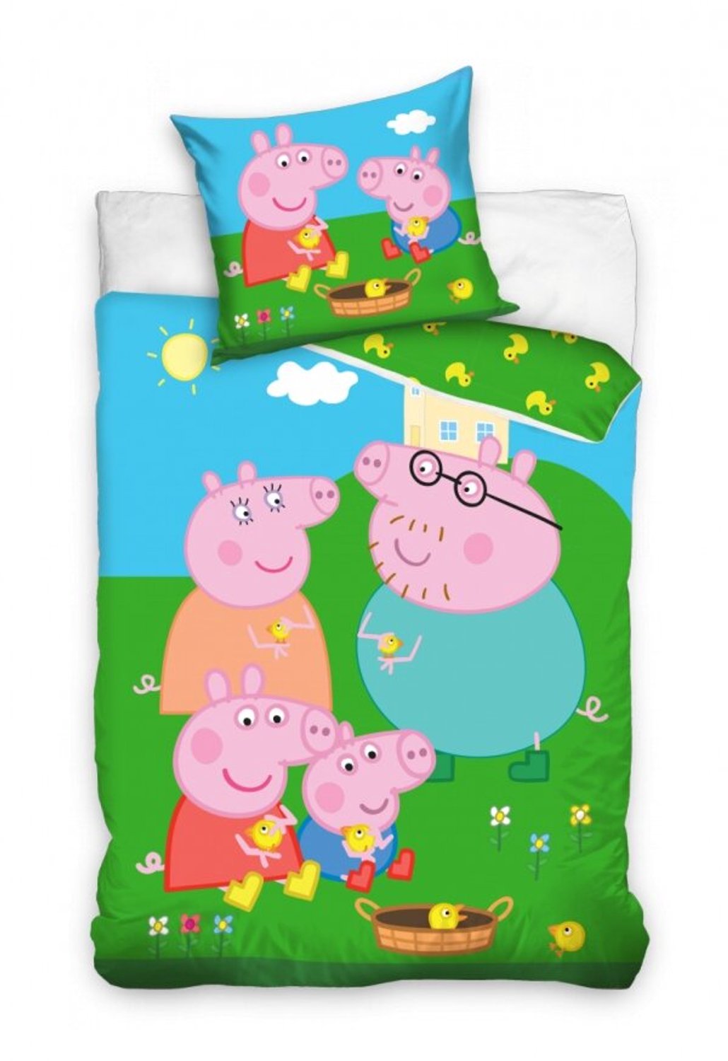 Peppa Pig dekbedovertrek 140 x 200 cm - 60 x 63 cm - katoen