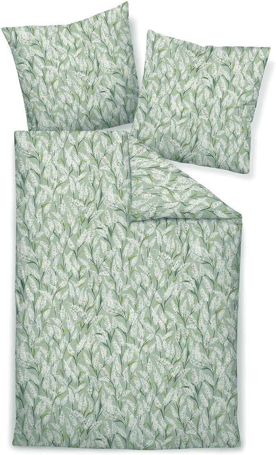 Janine Milano Mako Satin Beddengo Set Smoky Groen 135x200cm