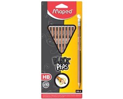 Maped Black'Peps potlood met gum HB, blister met 10 stuks