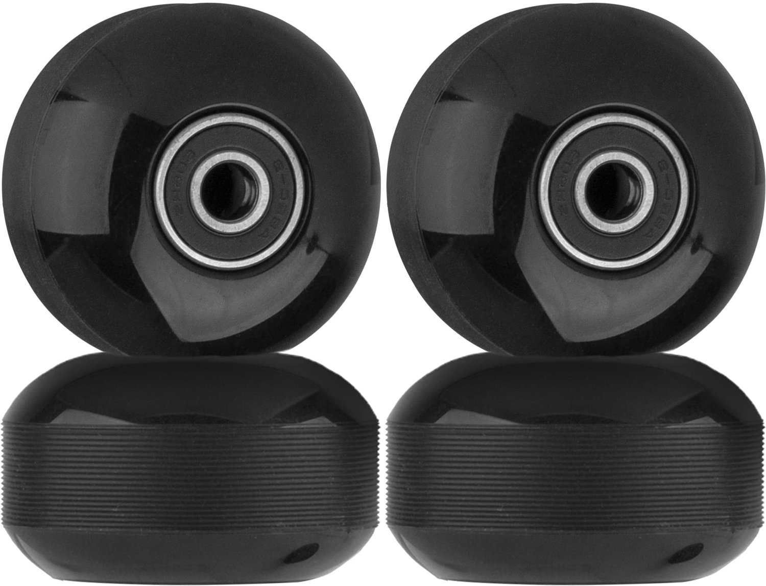 Skateboardwielen met Lager Set van 4 Stuks Zwart