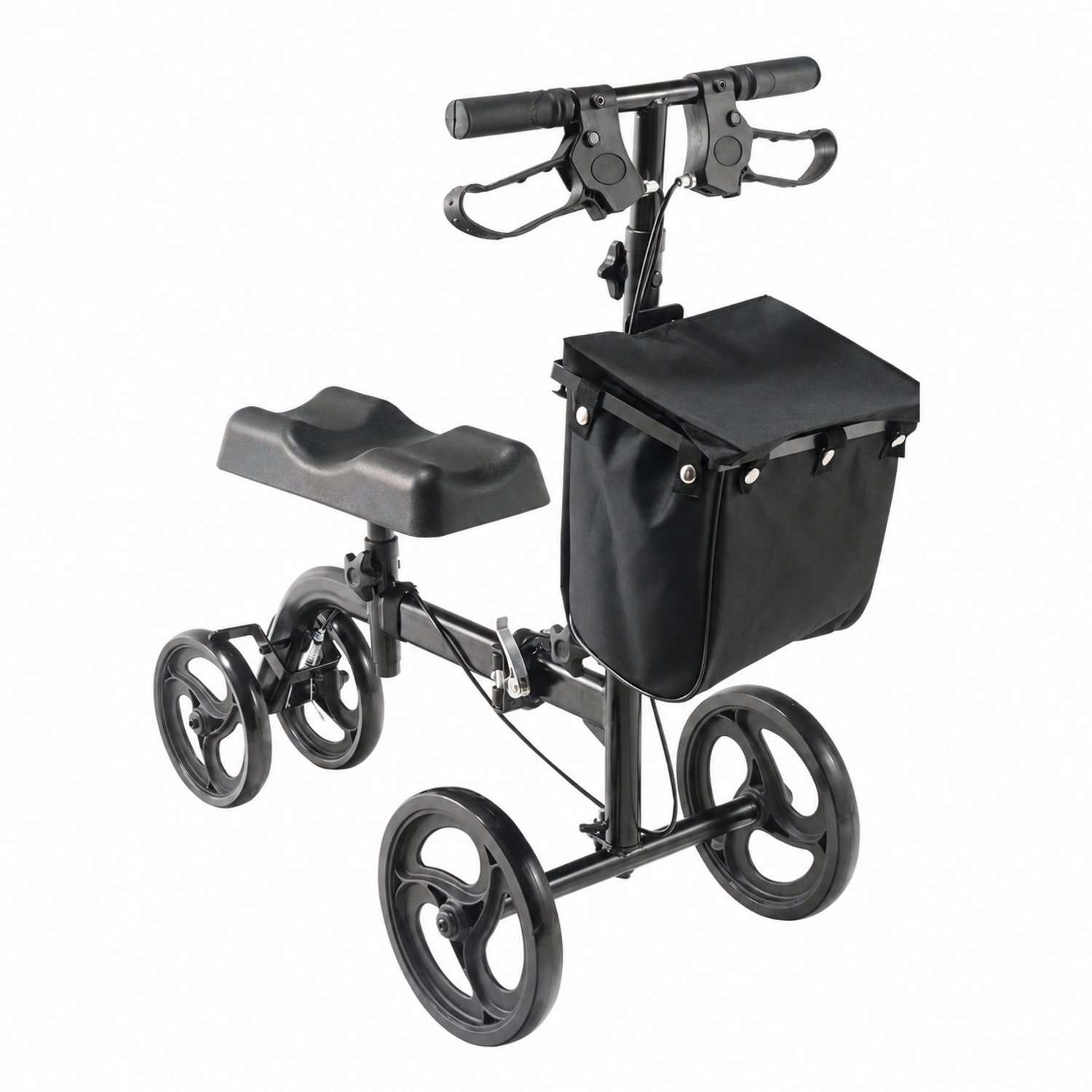 Atlasyx kniekruk - Knie scooter - Loophulp - Knie rollator - Knieroller - Opvouwbaar - All-Terrain - 65 x 45 x 26 cm - Zwart