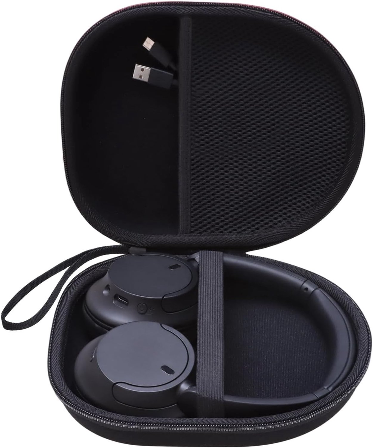 Hardcase Hoofdtelefoon Tas voor Sony WH-CH720N, WH-1000XM6 en WH-1000XM5 - Beschermende Opbergtas voor Reizen, Dagelijks Gebruik en Bescherming (Zwart)