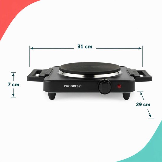 Progress Single Hot Plate - 1500W - 5 Warmtestanden - 18,5 cm Kookplaat — afbeelding 4