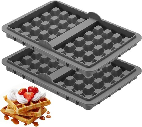 Set van 2 Wafelplaten voor Dubbele Airfryer, Antiaanbak Wafelvormen, BPA-vrij en Vaatwasserbestendig, Ideaal voor Belgische Wafels en Bakken — afbeelding 3