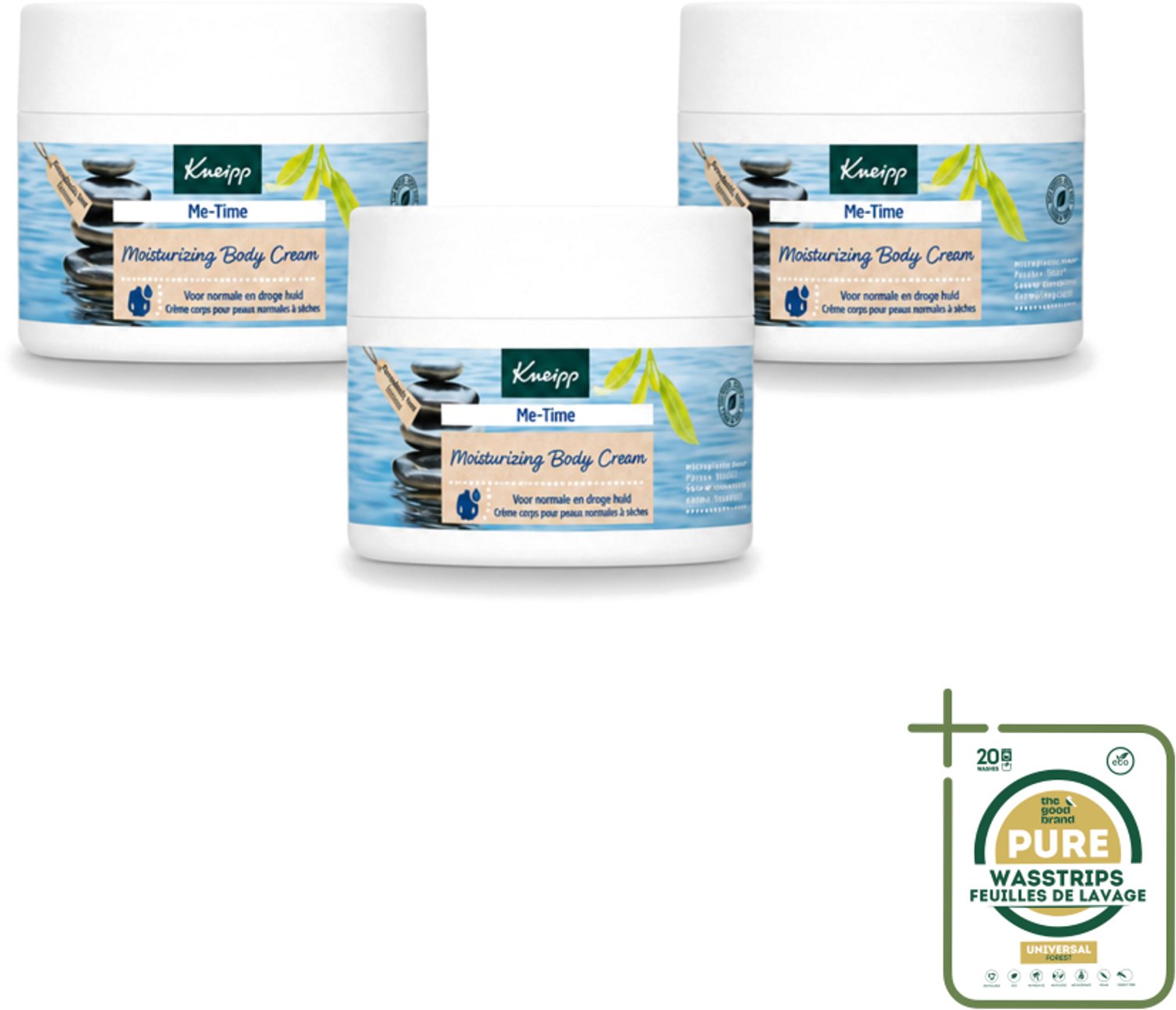 3 x Kneipp - Body crème - Me‑Time - Patchouli & Sandelhout - 200 ml - Wasstrips - Kneipp Bodycrème Me-Time - Rustgevende Crème - Patchouli En Sandelhout - Huidverzorging - Natuurlijke Crème
