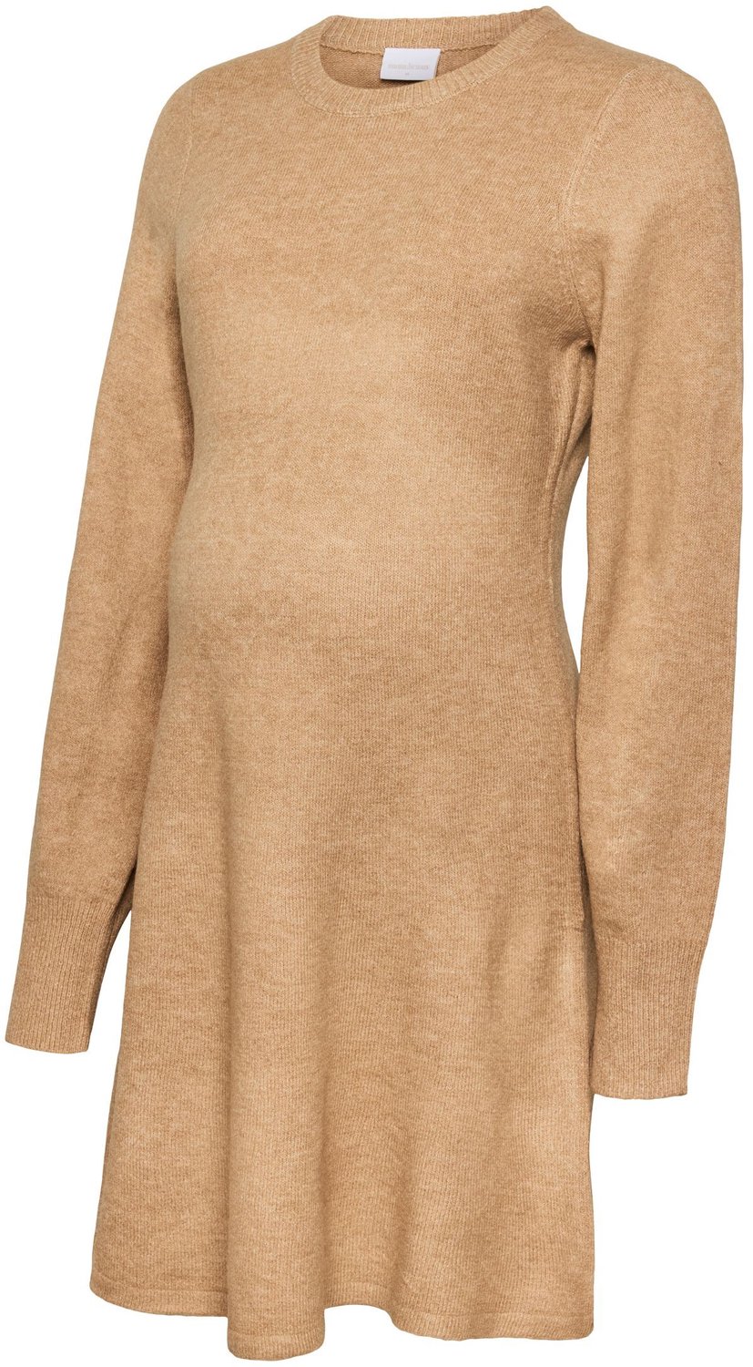 Mamalicious Mama Licious Gebreide jurk MLBREE Zwangerschapsjurk Natural Melange 1