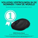 Promotie voor de M185 muis: Nummer 1 bestverkochte draadloze muis wereldwijd.
