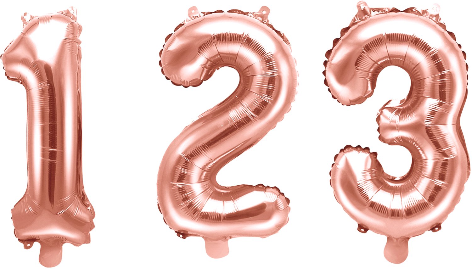 PARTYDECO - Kleine roségouden aluminium cijfer ballon