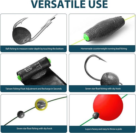 Kneedlood voor vissen, 15 g per stuk, zwart wolfraam putty, antislip en herbruikbaar, ideaal voor pop-up rigs en vissen in zoetwater en zoutwater (totaal 30 g) — afbeelding 2