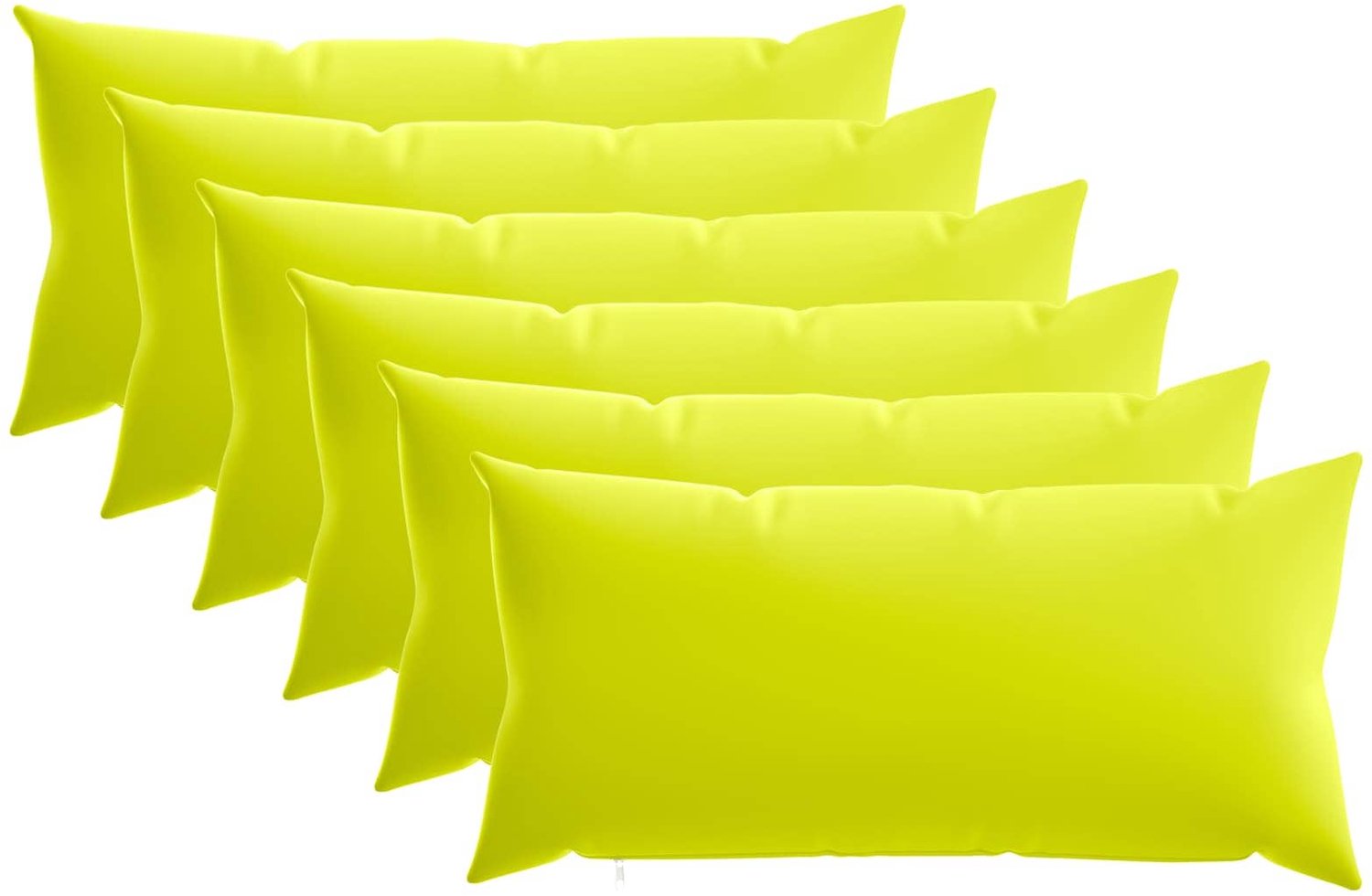 vidaXL Dekenkussen - 6 - st - HEERLEN - Heldere - Groen. - 40 - x - 80 - cm - Polyester Helder groen