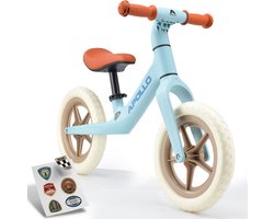 Apollo Trailbuddy Loopfiets 2 jaar - Slechts 2,2 kg - 12 inch lekvrije banden - Verstelbaar zadel - Jongens & Meisjes - Blauw
