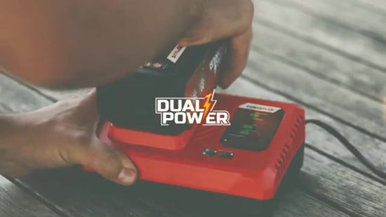 Dual Power Accu-grasmaaier POWDPGLWS1 - 20 V, 340 mm Ø grasmaaier, met accu en lader, met 30 L grasopvangbak en achteruitworp