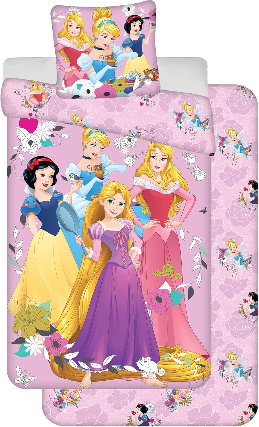 Disney Prinsessen Dekbedovertrek Set 140x200cm + Hoeslaken + Kussensloop