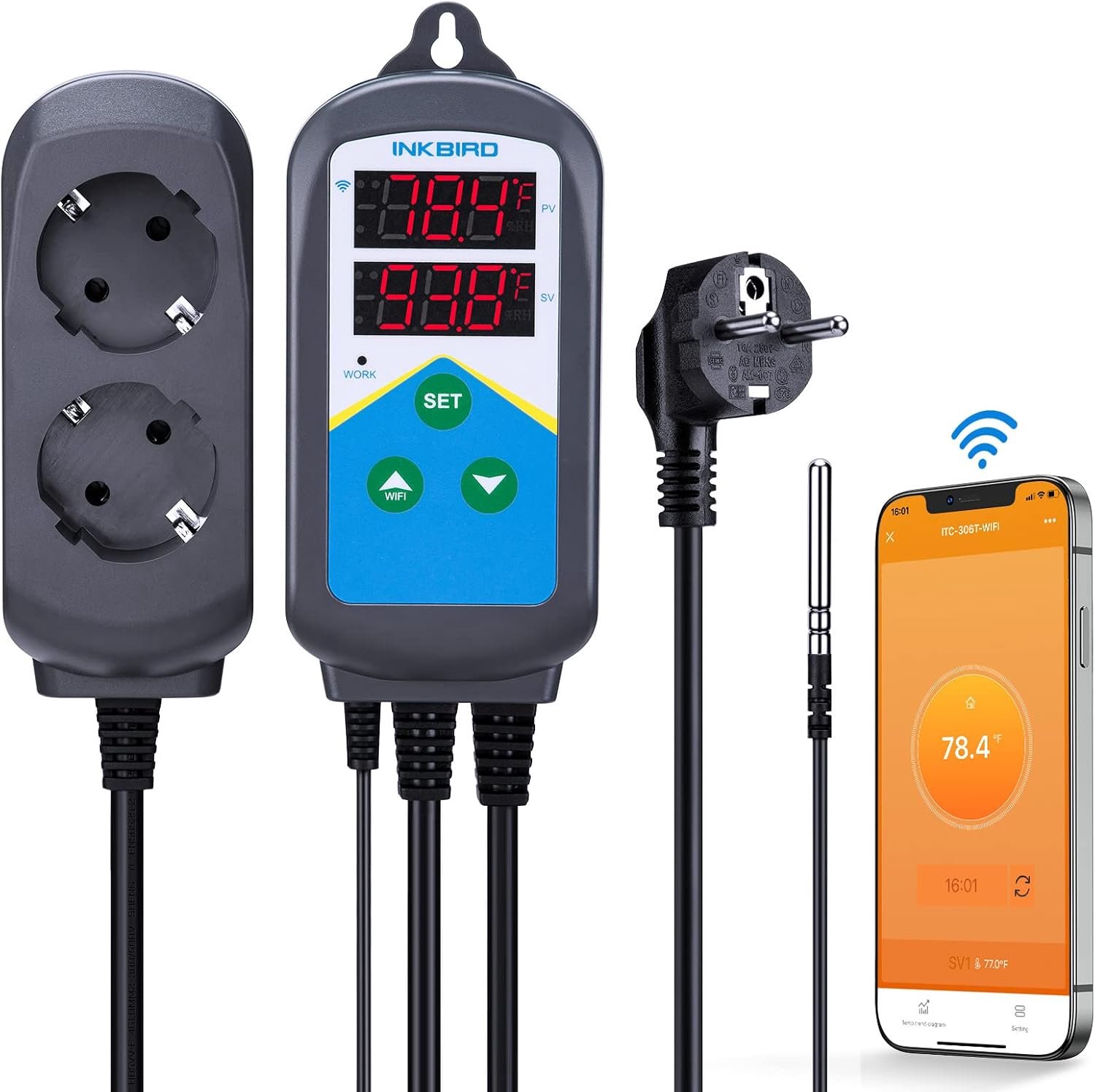 INKBIRD ITC-306T WiFi – Temperatuurregelaar met dag- en nachtinstelling