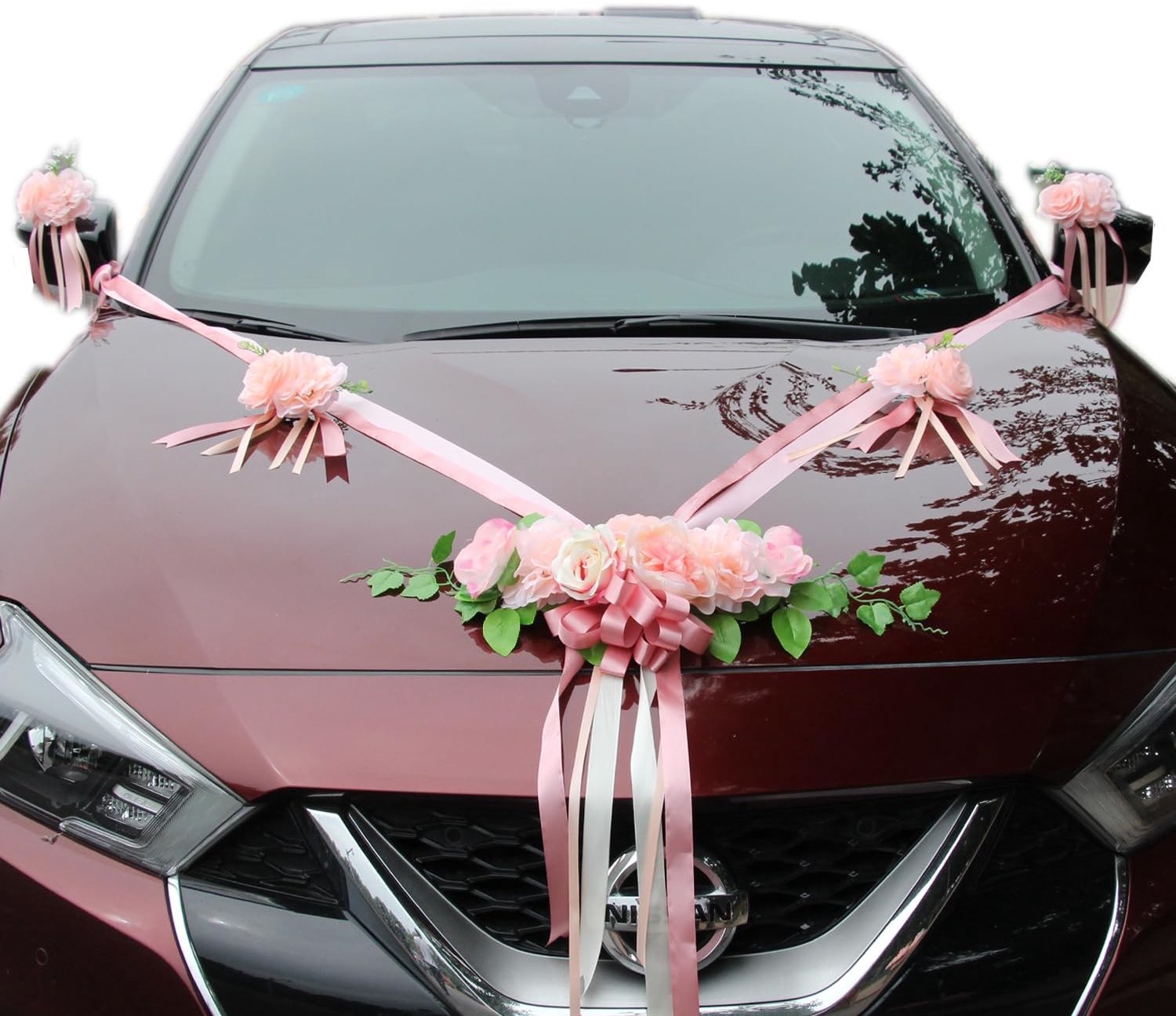 Premium Bruiloft Auto Decoratie met Rozen
