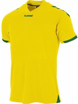 Hummel Fyn Shirt Korte Mouw Heren - Geel / Groen | Maat: L