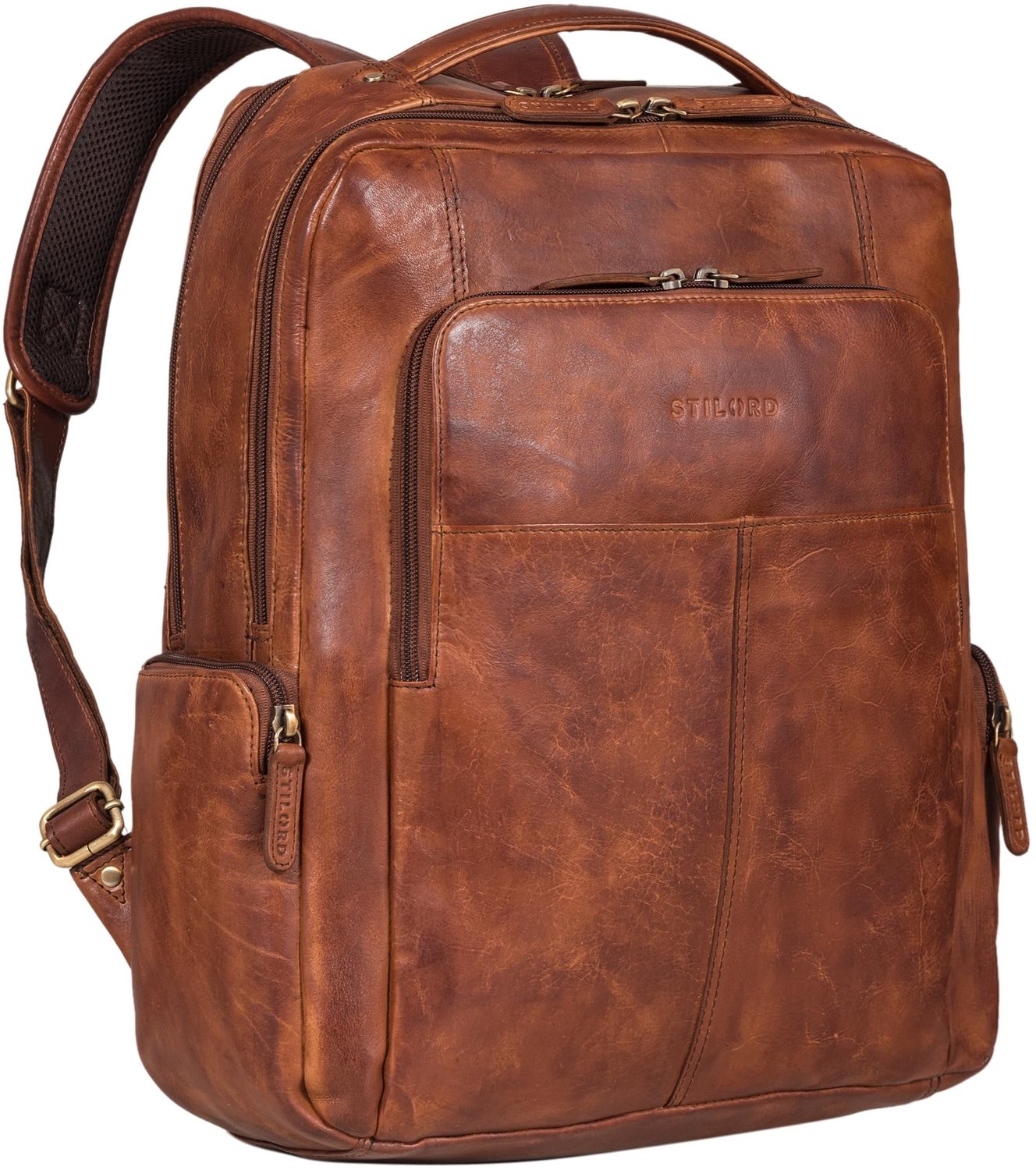 Tijdloze Leren Rugzak met Laptop Compartment tot 17 Inch voor Werk en Studie