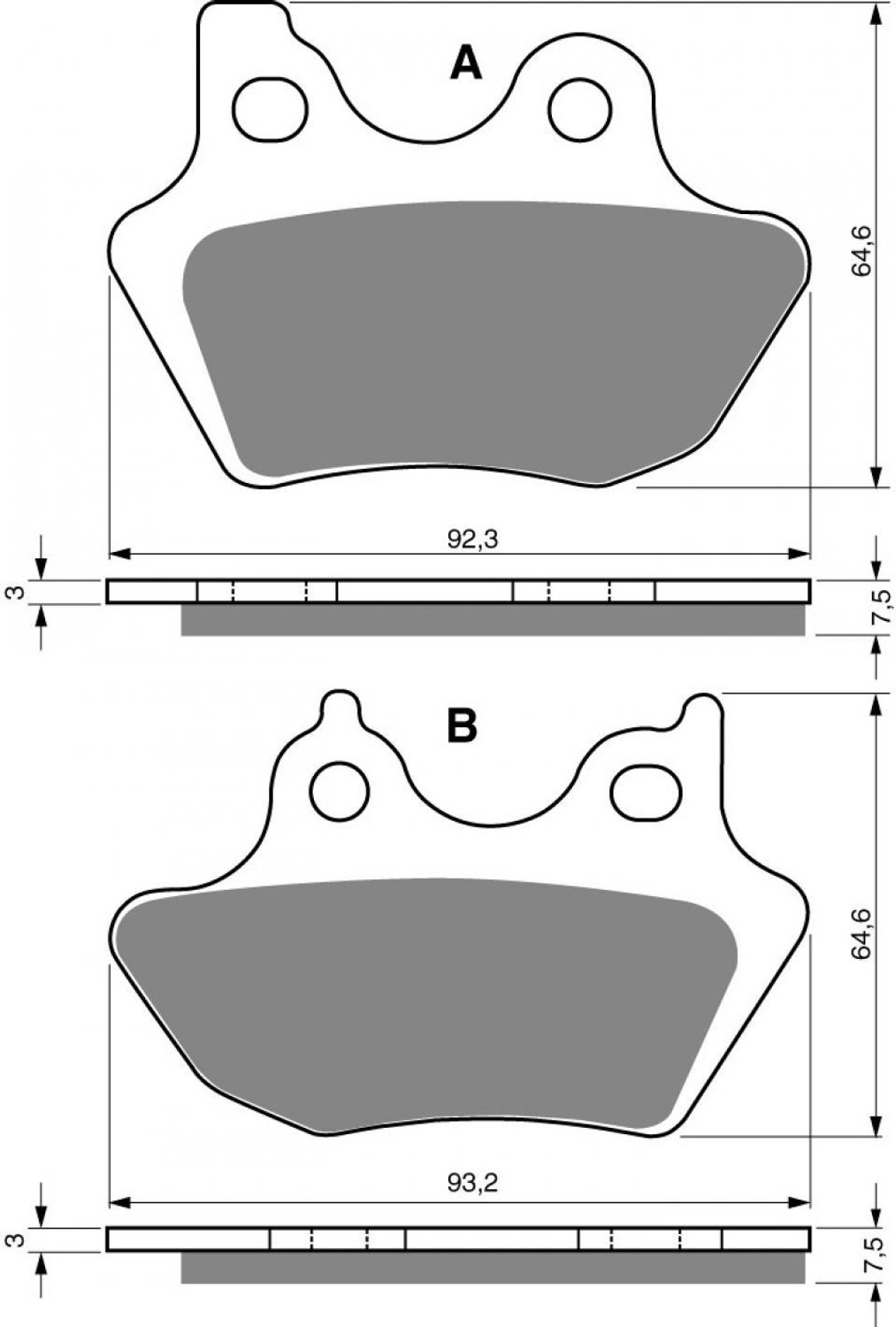 Plaquette de frein Gold Fren pour Moto Harley Davidson 1584 FXSTC Softail Custom 2007 AVG/AVD Neuf
