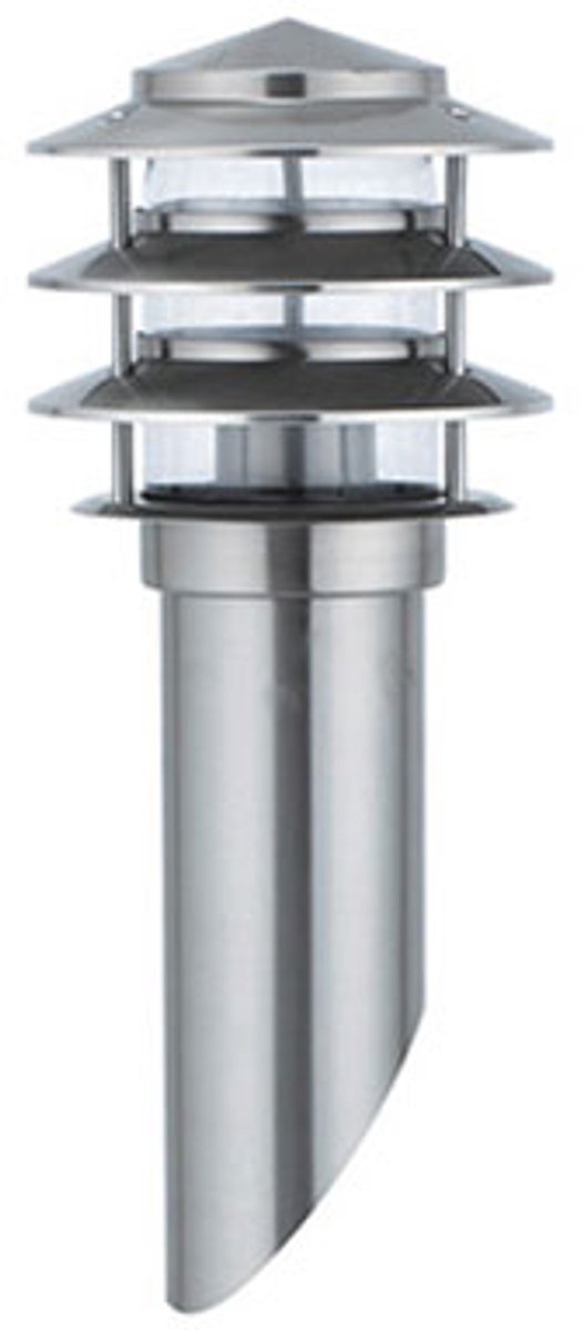 LED Tuinverlichting - Buitenlamp - Kayo 1 - Wand - RVS - E27 - Rond