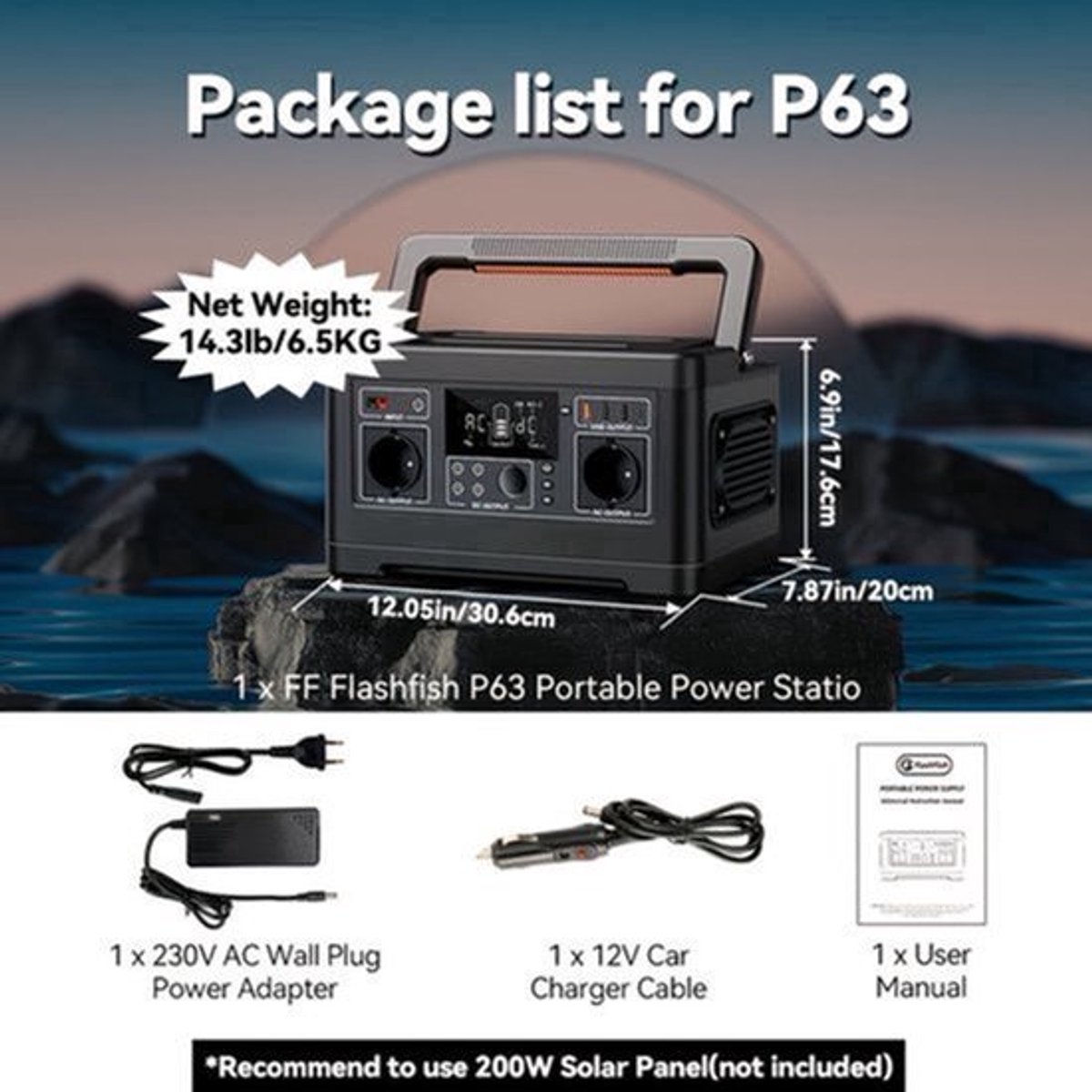Draagbare Generator – Powerstation – Noodstroomvoorziening – Camping Accu – Mobiele Energiebron – 520Wh Capaciteit – Pure Sinusgolf Output – 500W Continu Vermogen