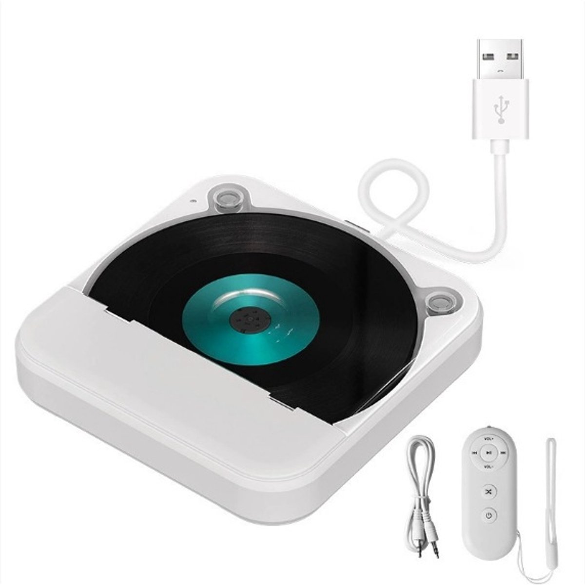 Universele externe auto-cd-speler, Draagbare cd-speler met AUX-kabel, aan te sluiten op de USB-poort van de auto, verliesvrije verbinding