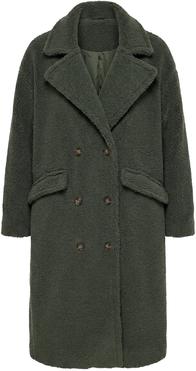 Studio Untold - Dames - Teddymantel oversize heerlijk zacht - Donkerolijf - Maat 50+