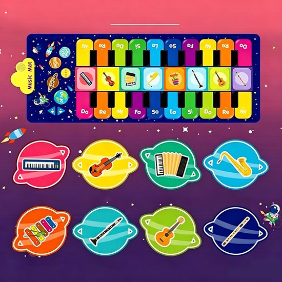 Piano Dansmat – Muzikale Dansmat – Pianomat – Muziekmat – Speelmat – Educatie voor jonge kinderen – Multifunctioneel speelgoed – Geschikt voor jongens en meisjes – 120*40*2,3 cm – Kinderspeelgoed — afbeelding 2