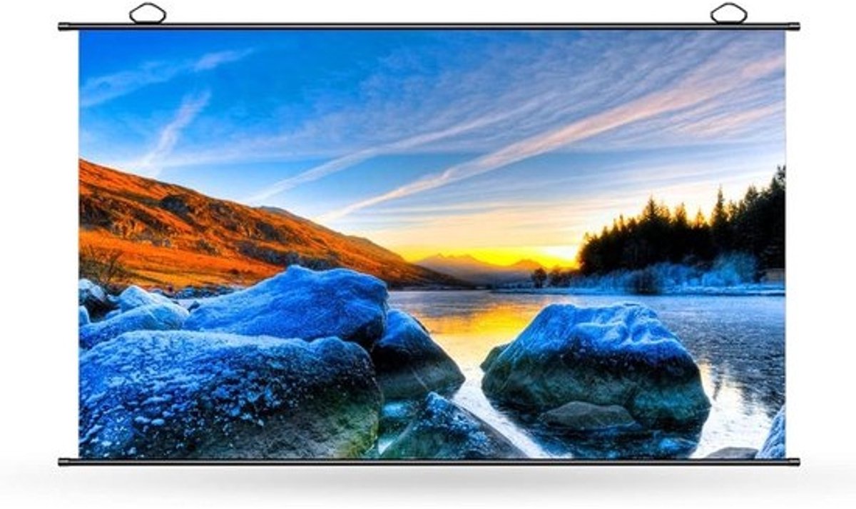 Projectiescherm - Draagbaar Scherm - Thuisbioscoop Maken - Kreukvrij Opvouwbaar - 60 inch 4:3 - Wit