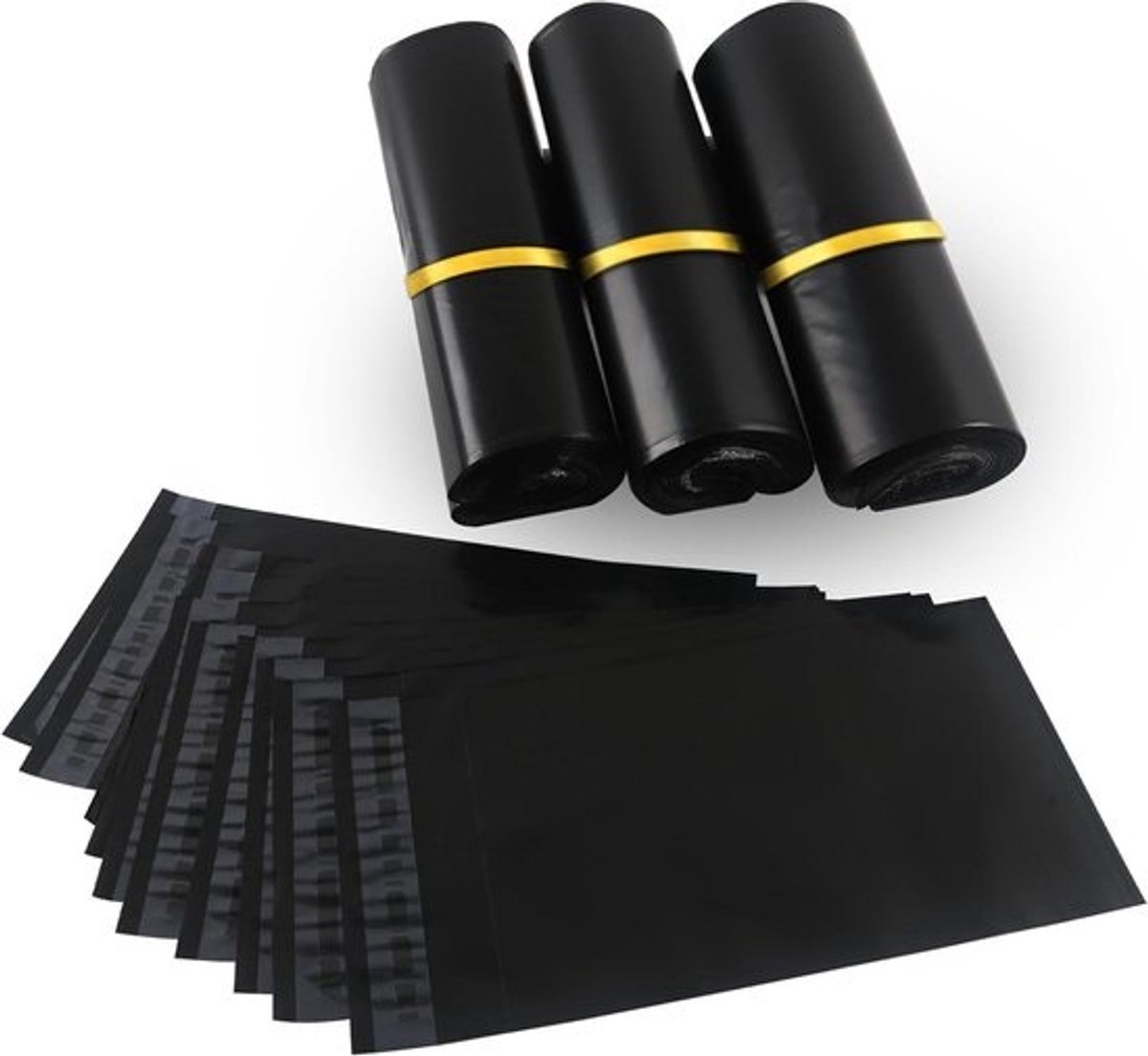 Verzendzakken plastic - Postzakken ondoorzichtig - Kleding verzenden - Waterdicht scheurvast - 320mm x 450mm - Zwart
