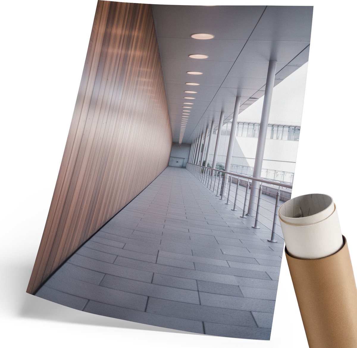 Wallfluent Polycanvas Wandposter - Burning Man, Illustratie - 297 x 420 mm - Oranje Patroon - Rechthoek - Interieurdecoratie - Woonkamer, Slaapkamer, Kantoor - Expressief