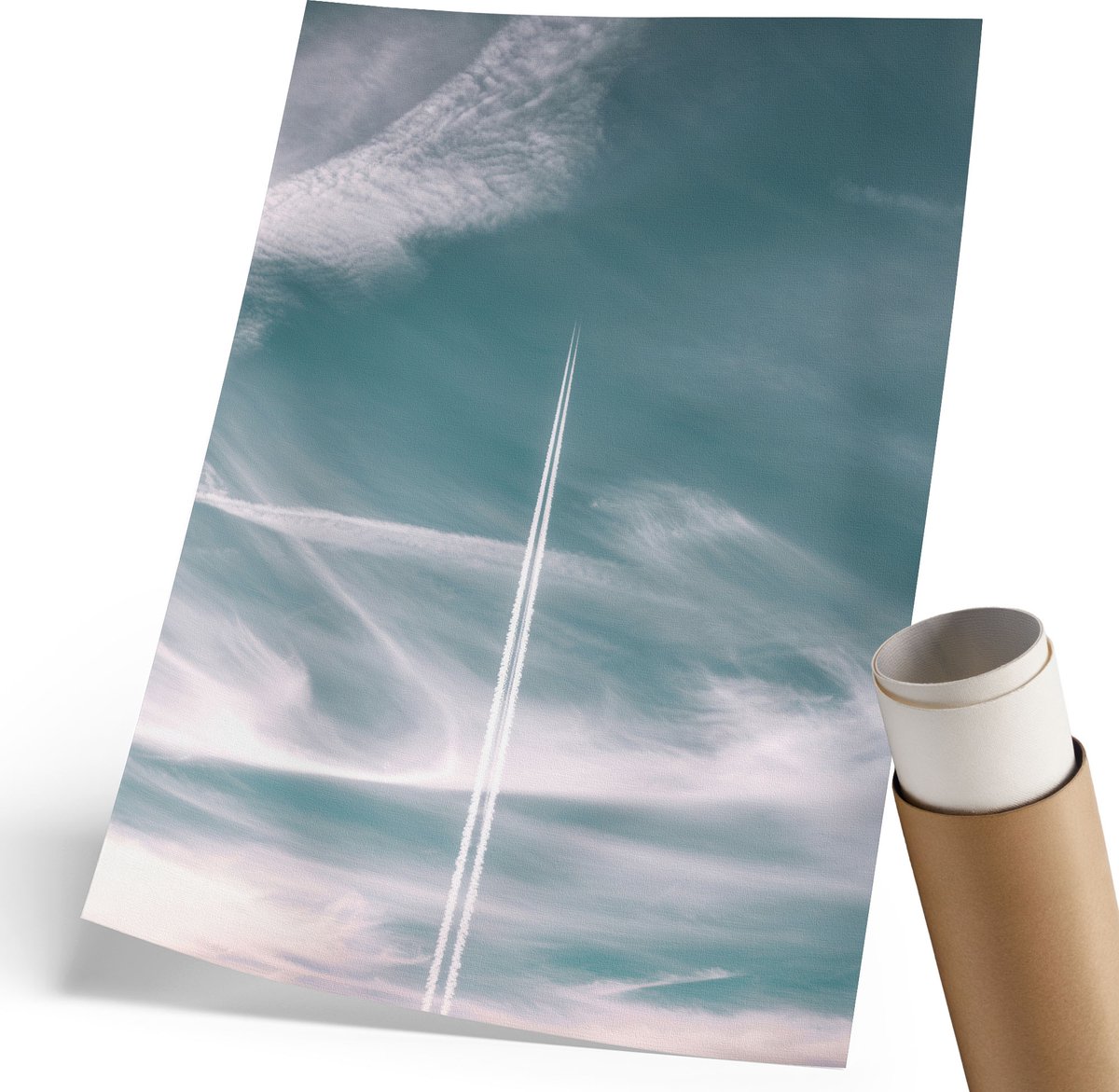 Wallfluent Polycanvas Wandposter - Klaprozen En Graan, Fotografie - 297 x 420 mm - Oranje Motief - Rechthoek - Muurkunst - Woonkamer, Slaapkamer, Kantoor - Klassiek