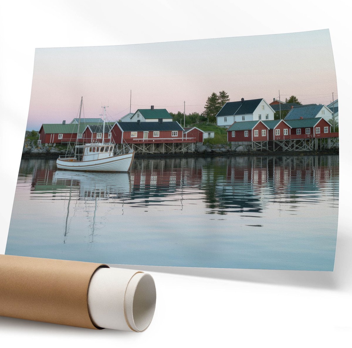 Coloray Polycanvas Wandposter – Dorp Lodz, Rood – 594 x 840 mm – Wit Poster – Rechthoek – Wandkunst – Kantoor – Popcultuur