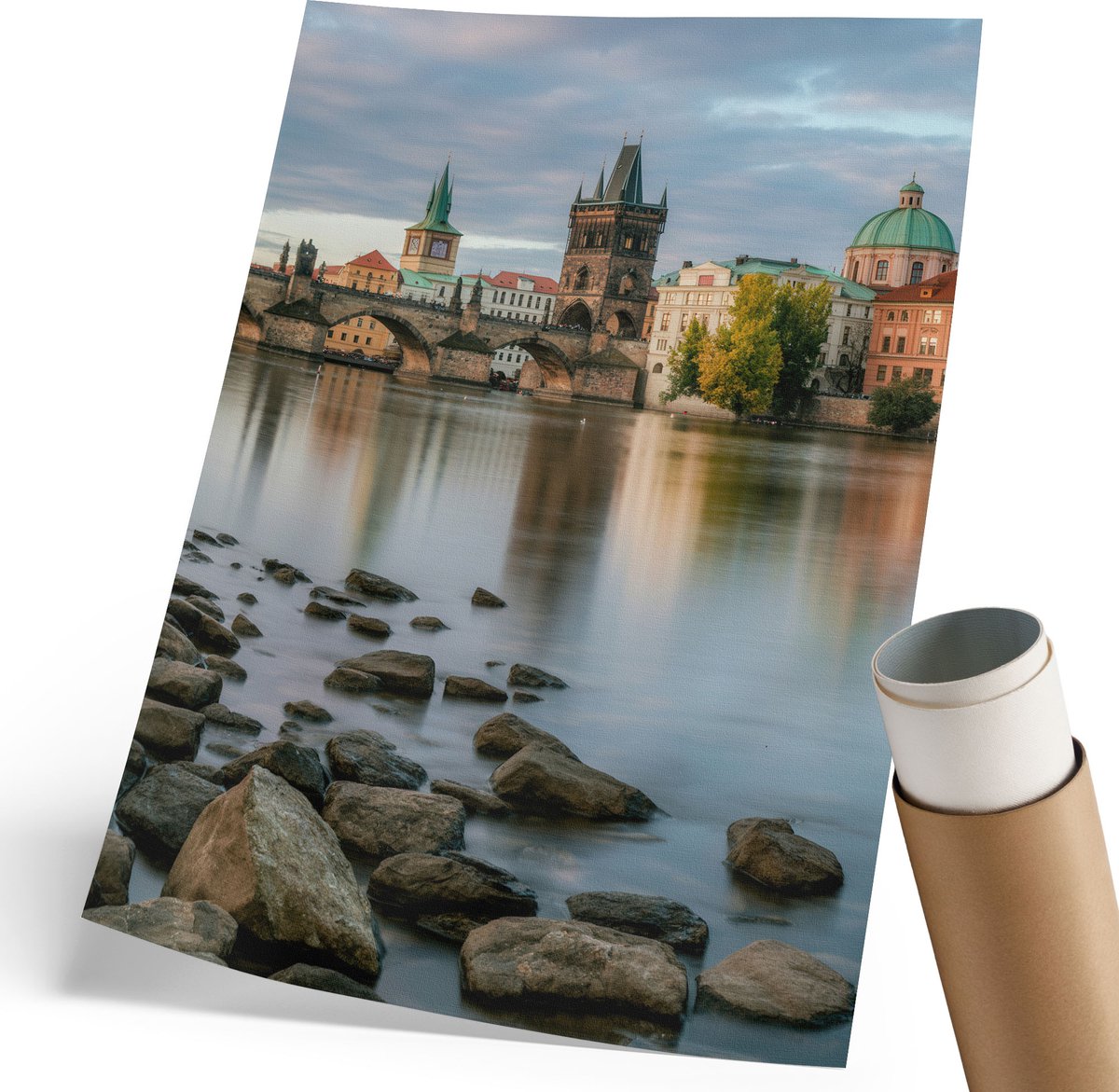 Coloray Polycanvas Wandposter - Historische Stad, Fotografie - 210 x 297 mm - Beige Design - Rechthoek - Muurkunst - Woonkamer, Slaapkamer, Kantoor - Klassiek