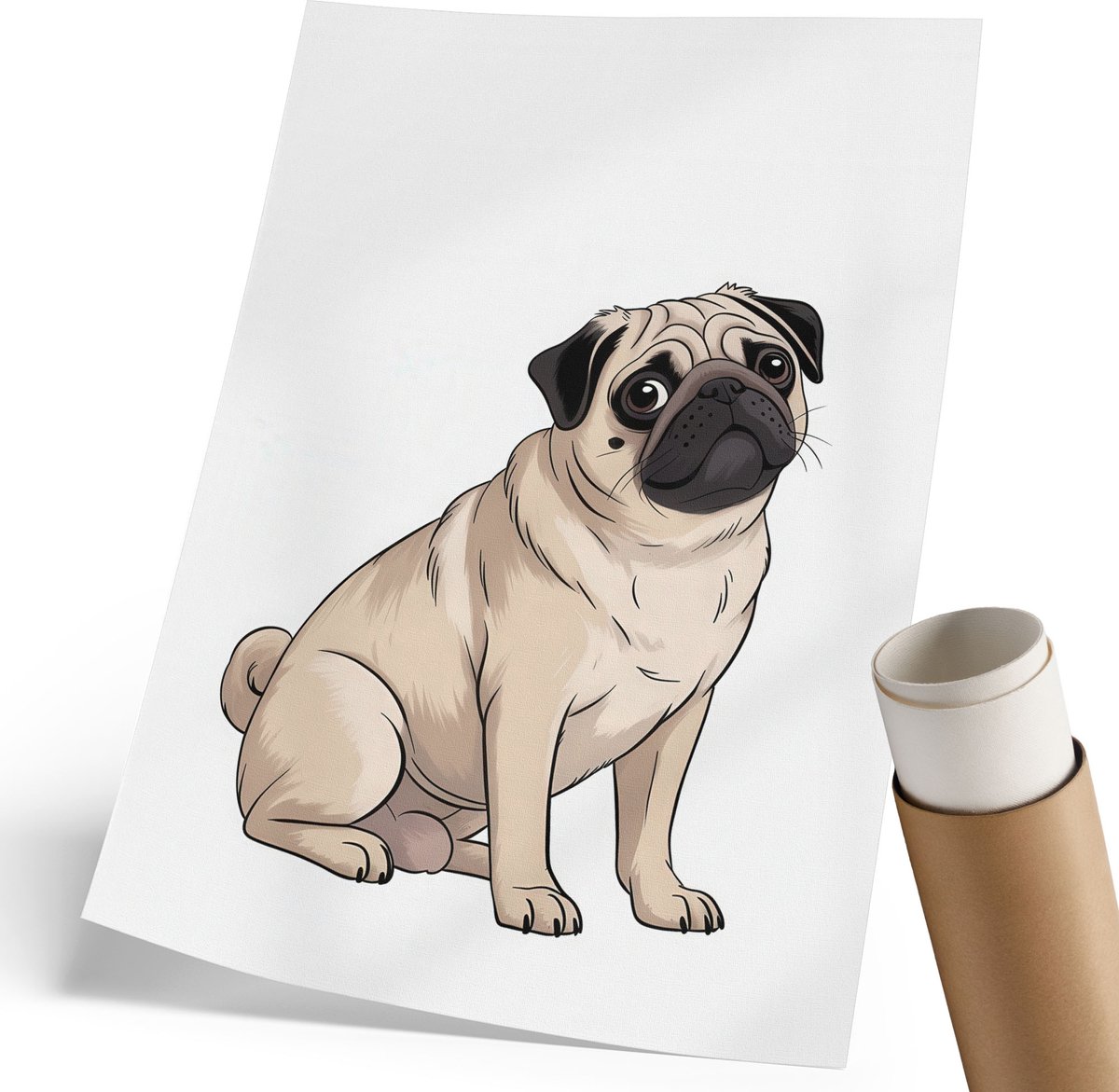 Coloray Polycanvas Poster - Ruimtesteen, Groente - 420 x 594 mm - Blauw Wandposter - Rechthoek - Wandkunstwerk - Woonkamer - Modern