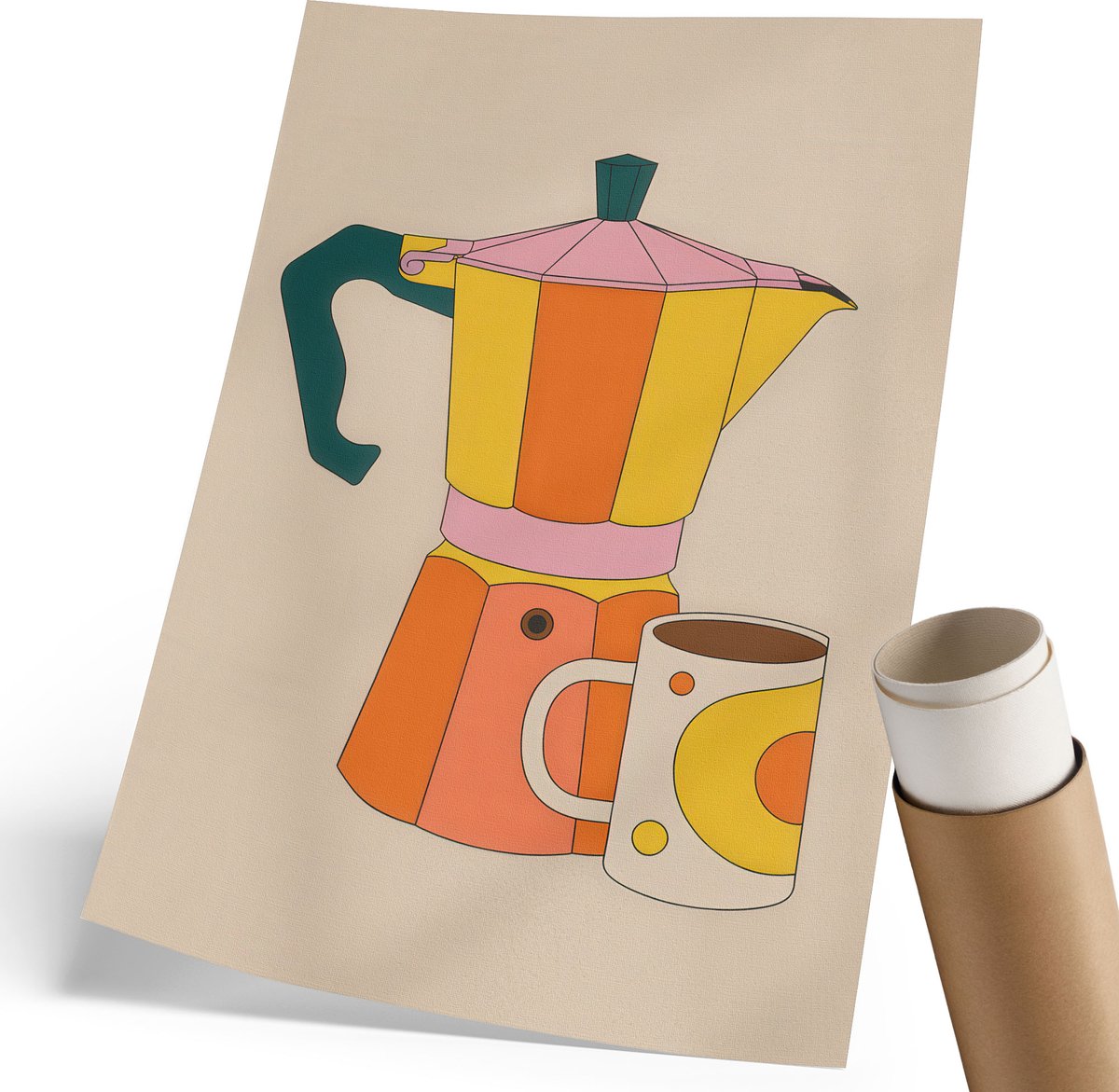 Coloray Polycanvas Wandposter - Stadskanaal, Blauw - 420 x 594 mm - Rood Wandposter - Rechthoek - Wandkunstwerk - Woonkamer - Modern