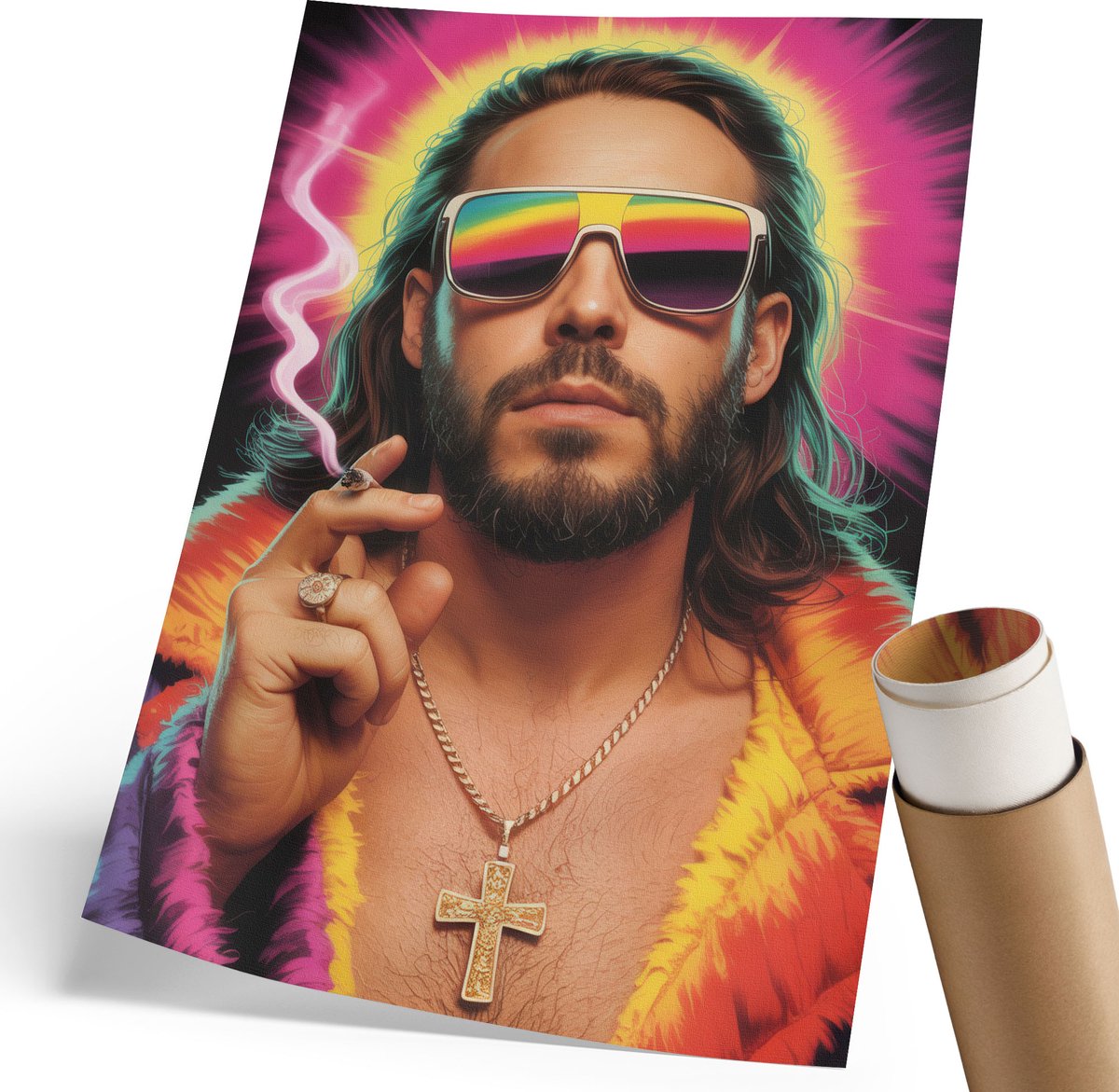 Coloray Polycanvas Wandposter - Triomfantelijke Fantasie, Bruin - 420 x 594 mm - Bordeaux Motief - Rechthoek - Wandkunstwerk - Slaapkamer - Modern