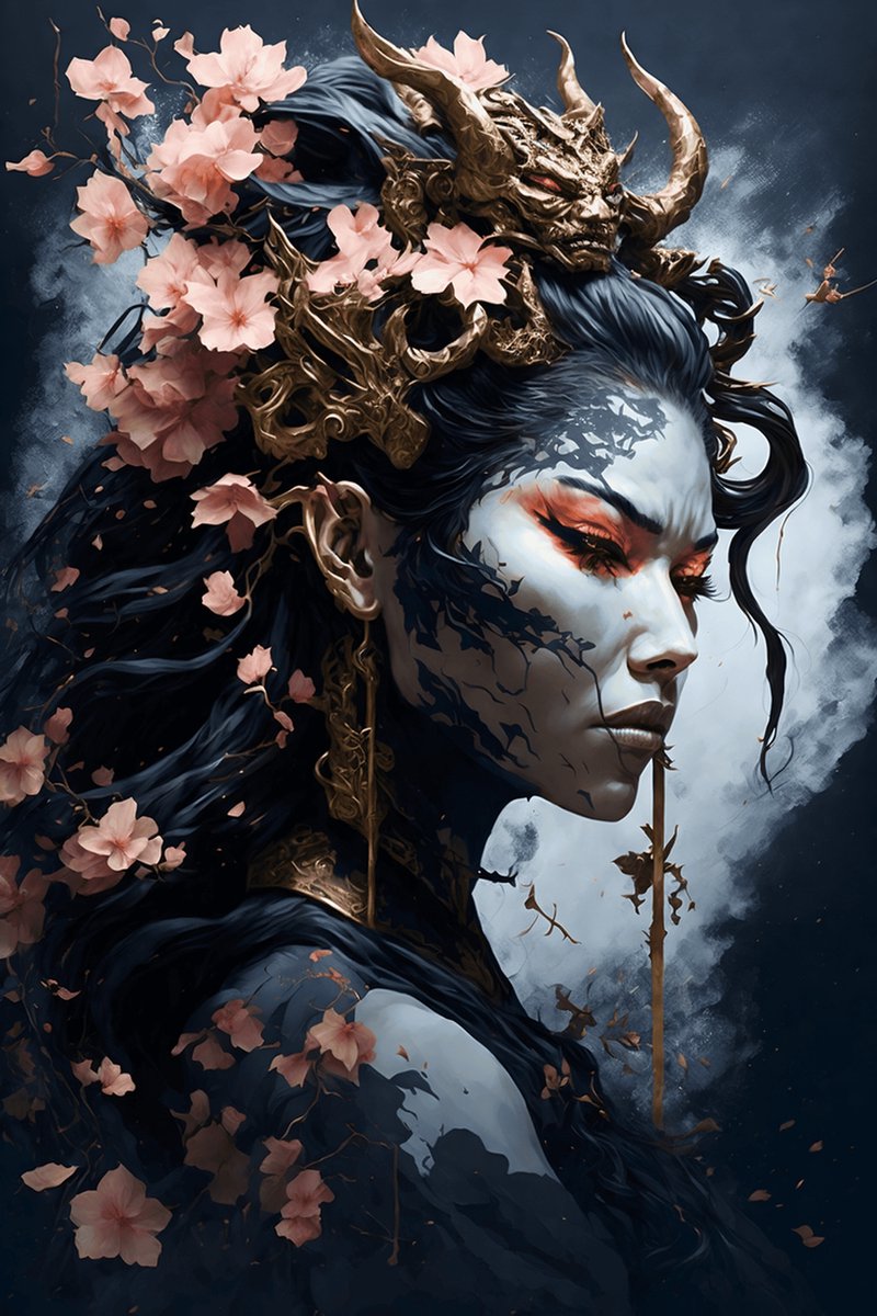 Poster Oriental - Oosterse Demoon - Interieur - Oosterse Stijlie ie Kunst - posters - formaat 70x100cm - Wanddecoratie - L1052MT