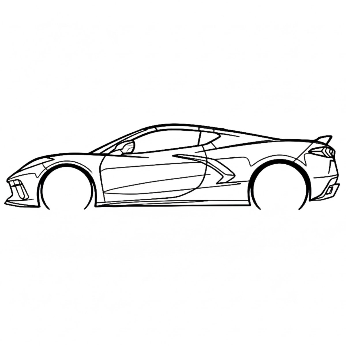 Janse® Wanddecoratie sportauto - Metalen sportauto - Auto voor aan de muur - Zwarte auto - Auto decoratie - Decoratie woonkamer - Slaapkamer decoratie - Mancave muurdecoratie - Cadeau voor auto fans