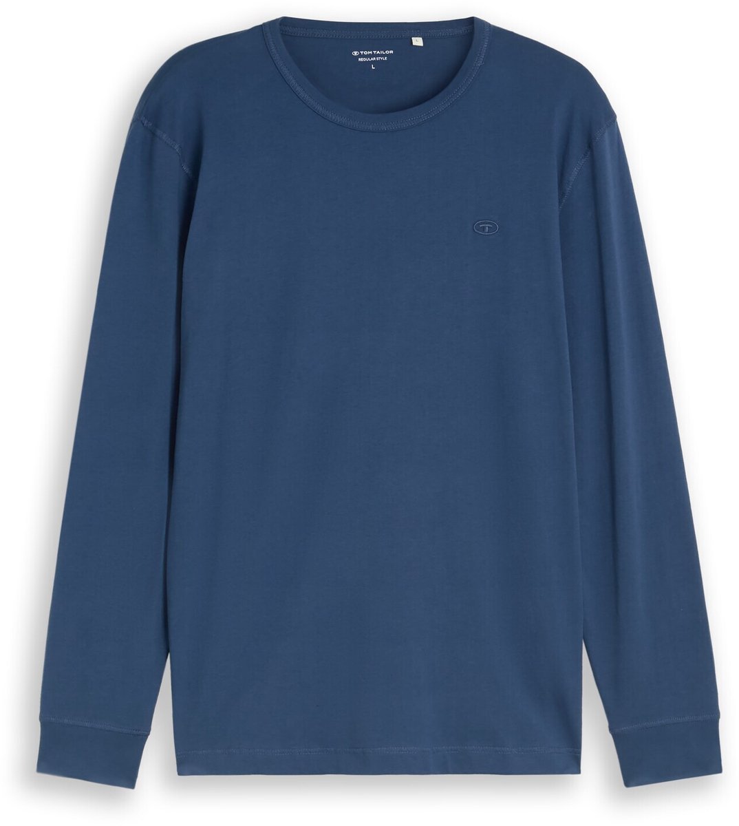 Tom Tailor - Basic katoenen shirt met lange mouwen - Maat M - Dark Duck Blue
