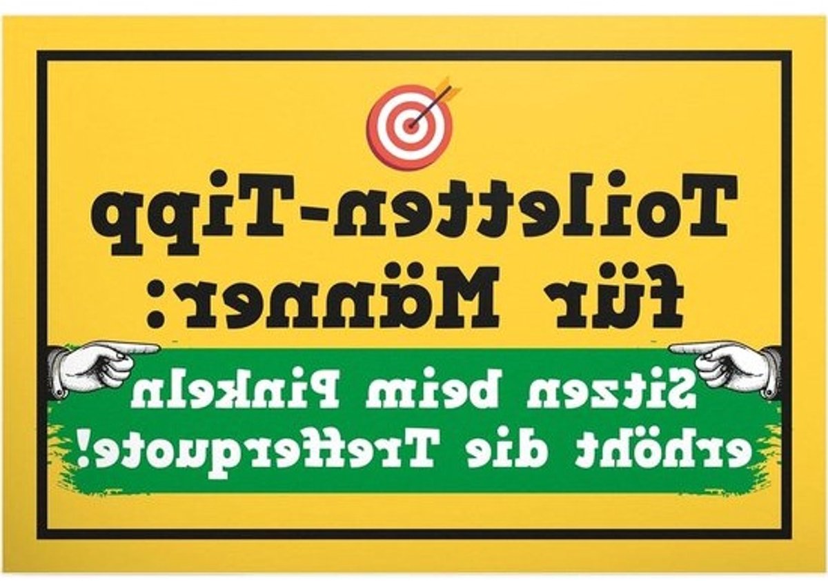 WC Bord - Toiletbordje Deurschild - Gasten Informeren - Grappige Tekst - 30 x 20 cm - Geel