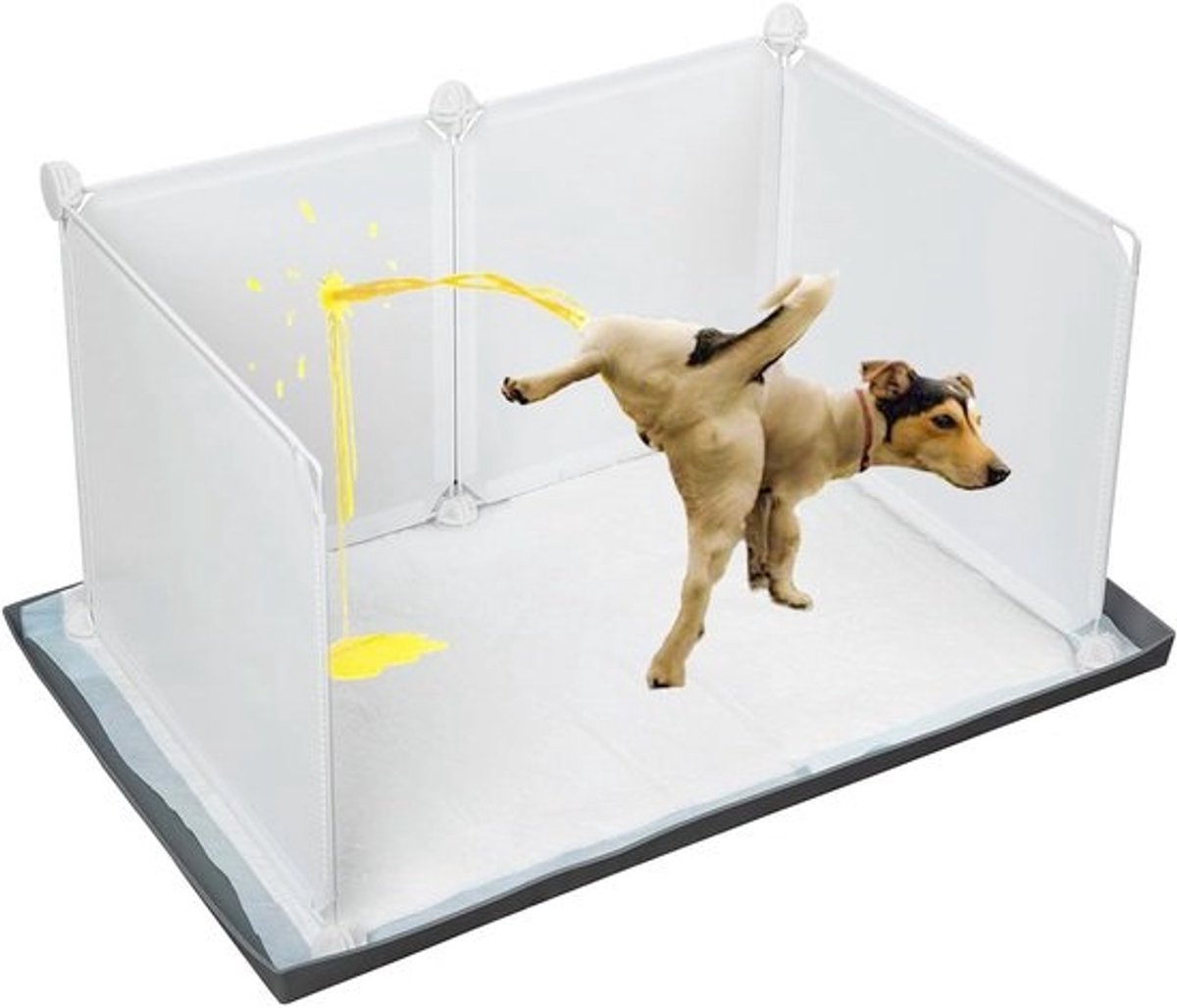 Honden Toilet - Huisdier Plasbak - Binnen Zindelijkheidstraining - Hoge Wand Ontwerp - 29x18 Inch - Wit