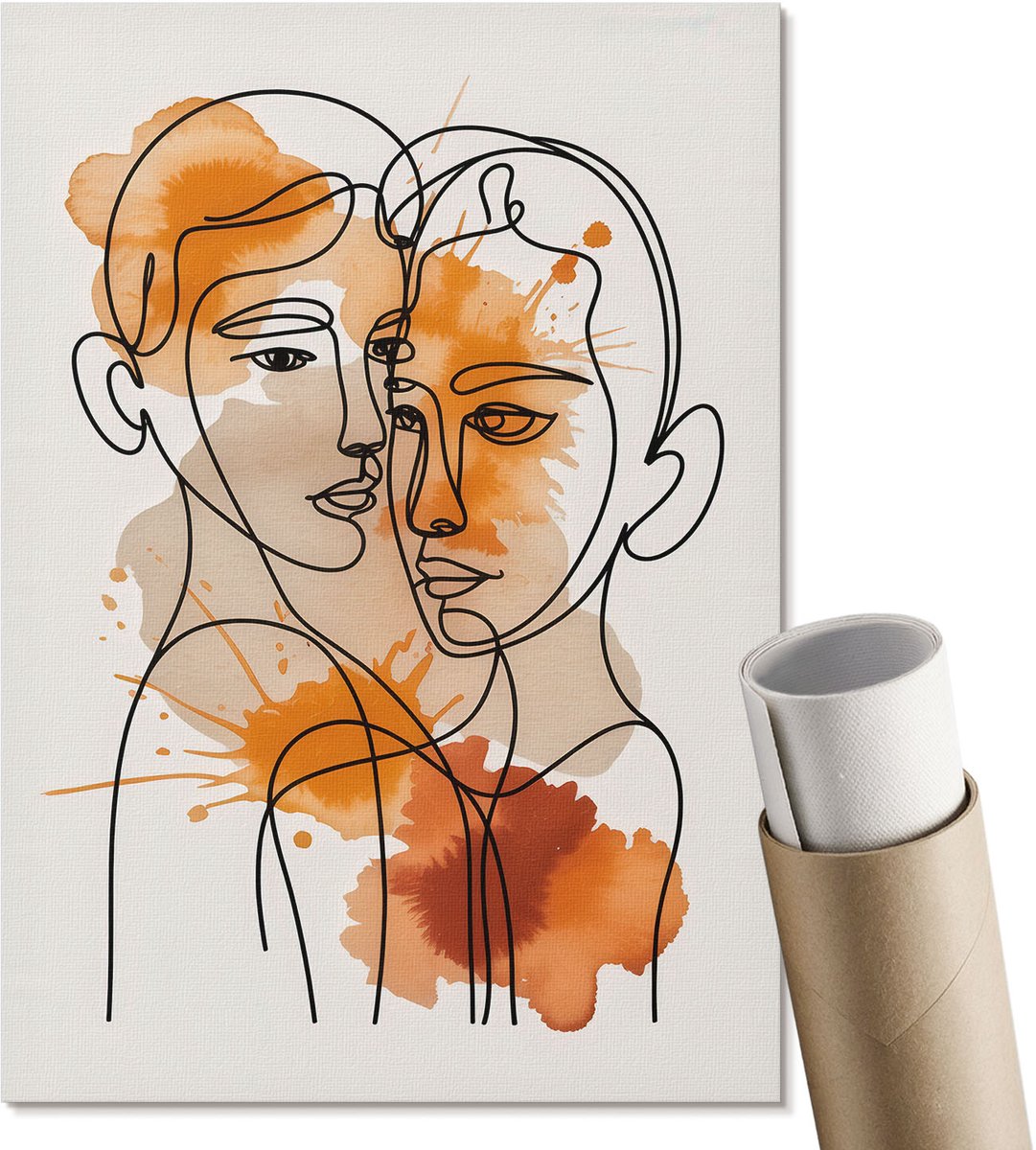 Coloray Canvas Poster Polycanvas - Stedelijke Reflectie, Rood - A4 - Oranje Poster - Rechthoek - Decoratieve poster - Kantoor - Expressief
