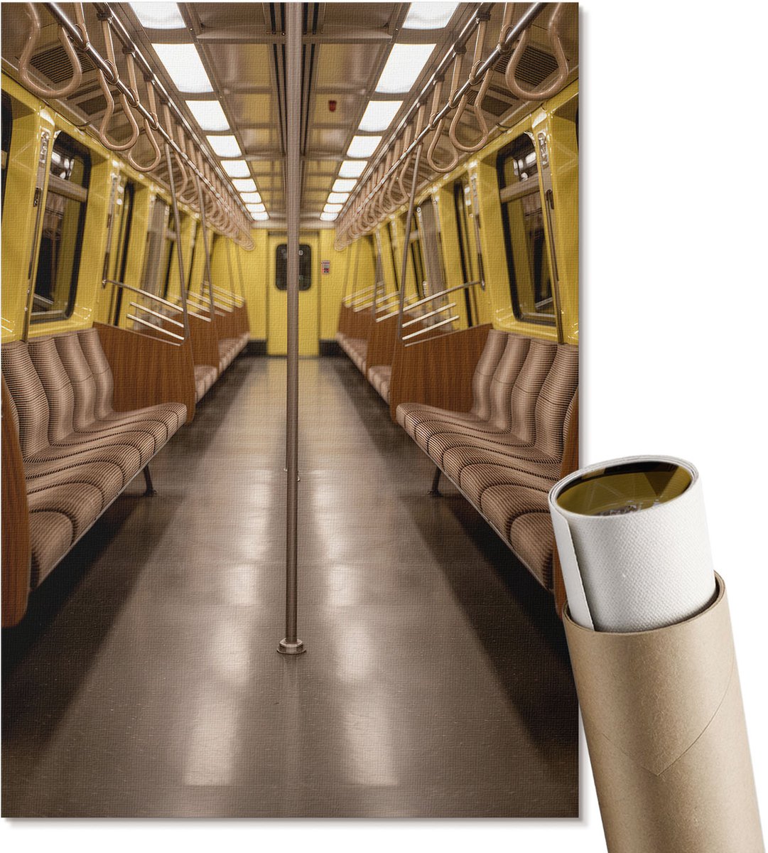 Coloray Polycanvas Poster - Stedelijke Oase, Groente - A3 - Zwart-wit Design - Rechthoek - Muurdecoratie - Woonkamer - Klassiek