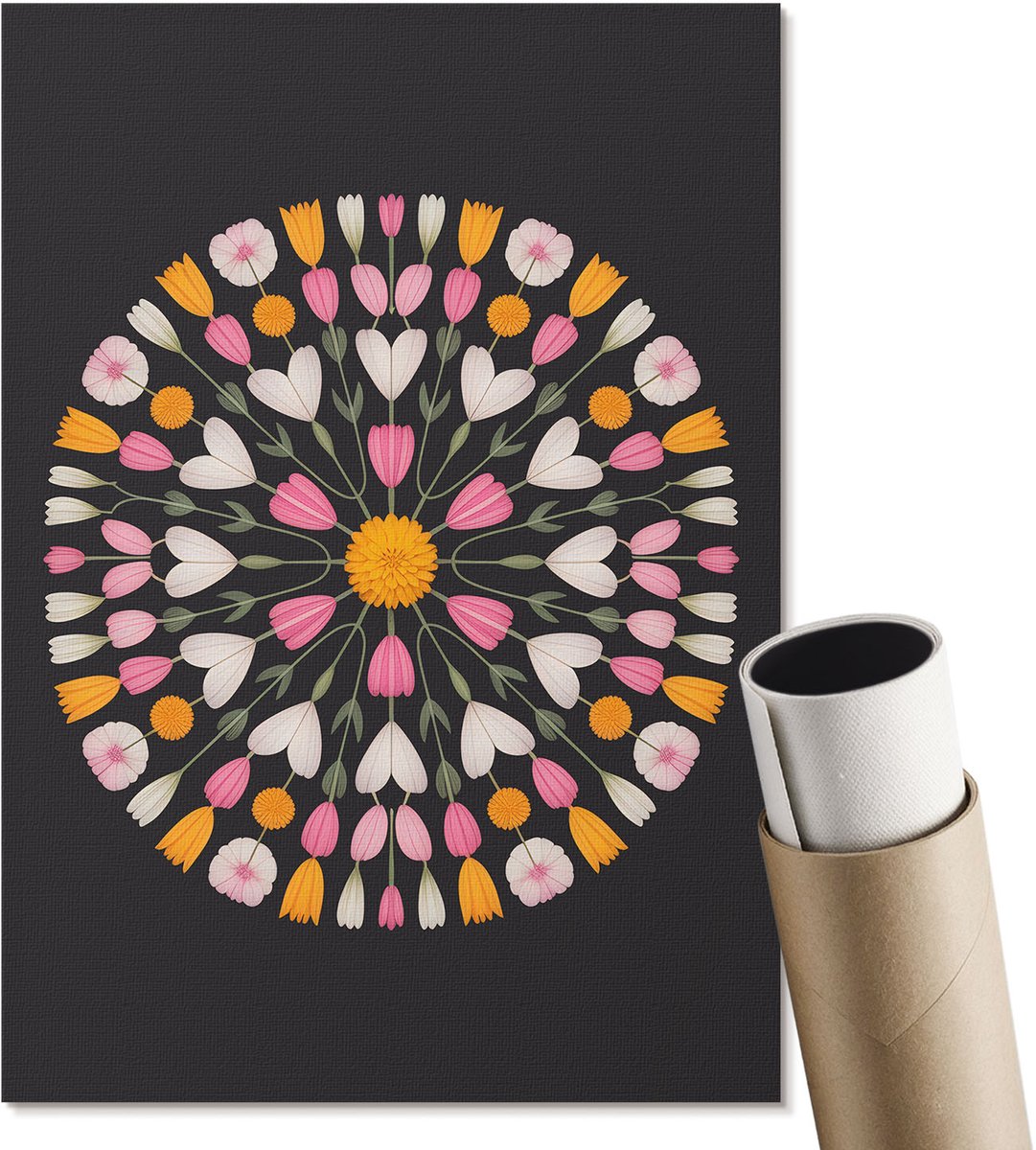 Coloray Polycanvas Wandposter - Tempel In Azië, Illustratie - A3 - Zwart Poster - Rechthoek - Canvasposter - Woonkamer, Slaapkamer, Kantoor - Japanse