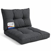 Beautissu XLuna - Lounge Kussen Set met Zitkussen 50x50 cm & Rugkussen 50x40 cm Antracite Comfortabel Tuinkussen voor Tuinstoelen Rotan Stoelen Tuinmeubelen en Fauteuils Loungekussens Outdoor