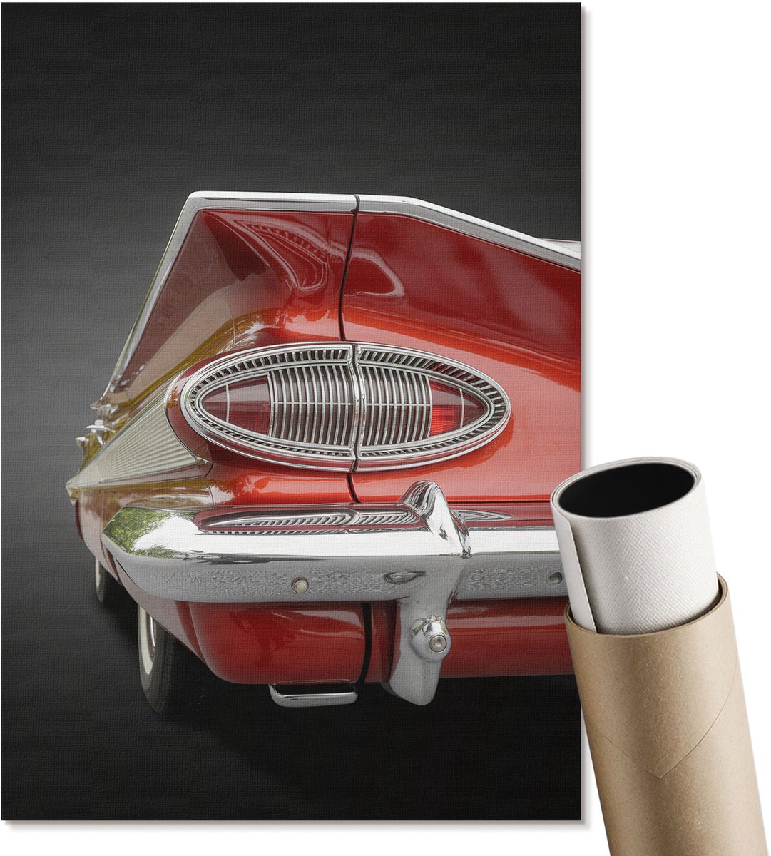 Coloray Polycanvas Poster - Molenrad, Turkoois - A3 - Wit Wandposter - Rechthoek - Muurdecoratie - Woonkamer - Klassiek