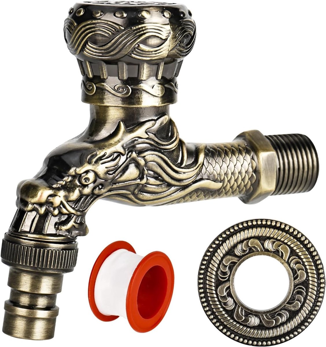 Vintage Messing Tuinslangkraan 12.7mm, Roestvrij, Ideaal voor Thuis, Keuken en Tuin, Waterdicht en Duurzaam