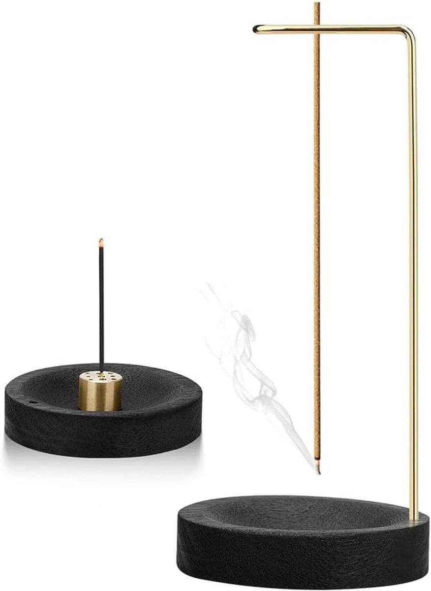 Handgemaakte Houten Incensestokhouder met 9 Gaten voor Thuis, Yoga en Meditatie - 2 in 1 Censer en Incensestokhouder